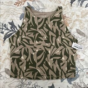 Old Navy Green and Tan Patterned Athetic Tank Top NWT